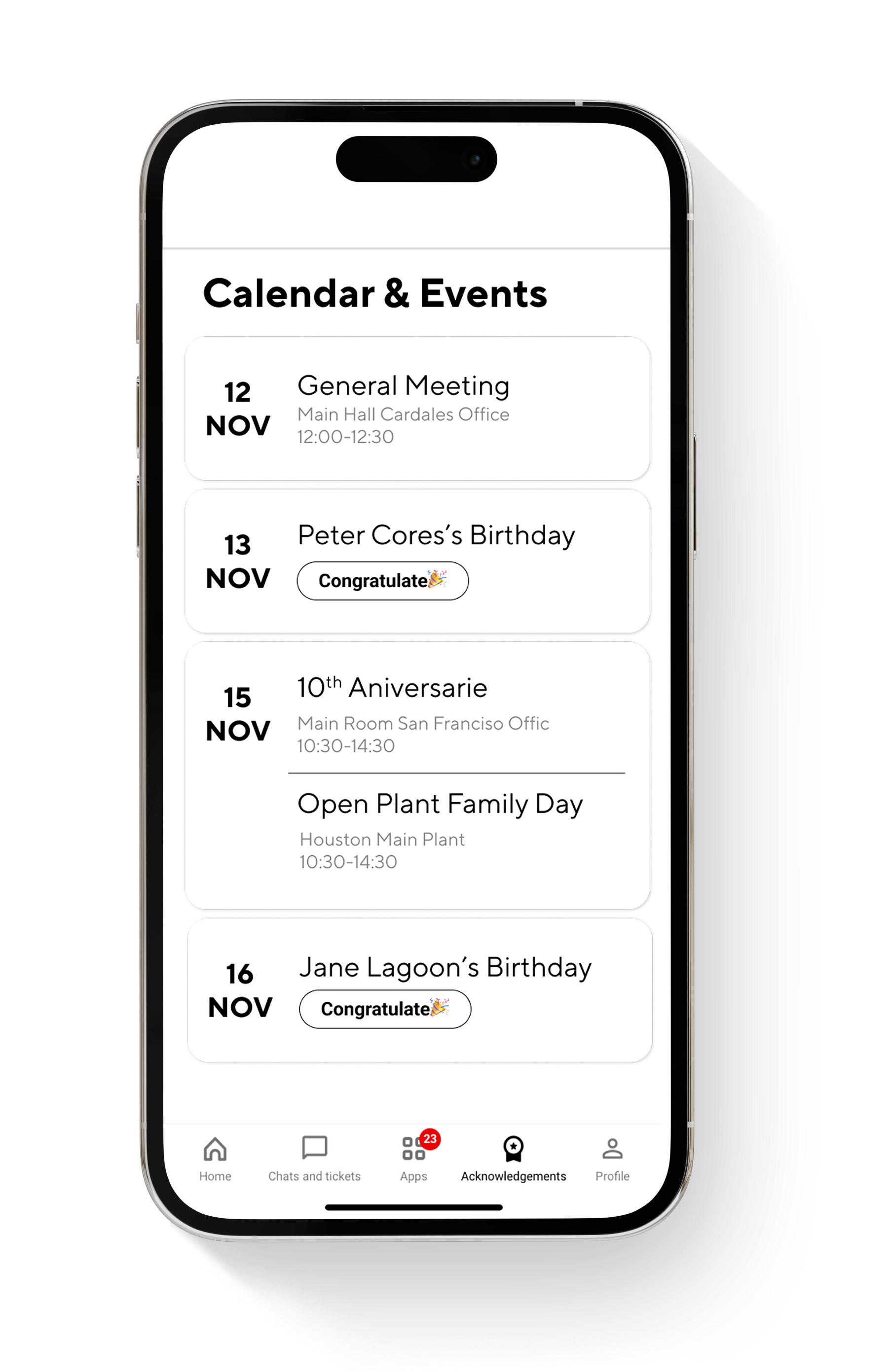 Calendar - Company Culture